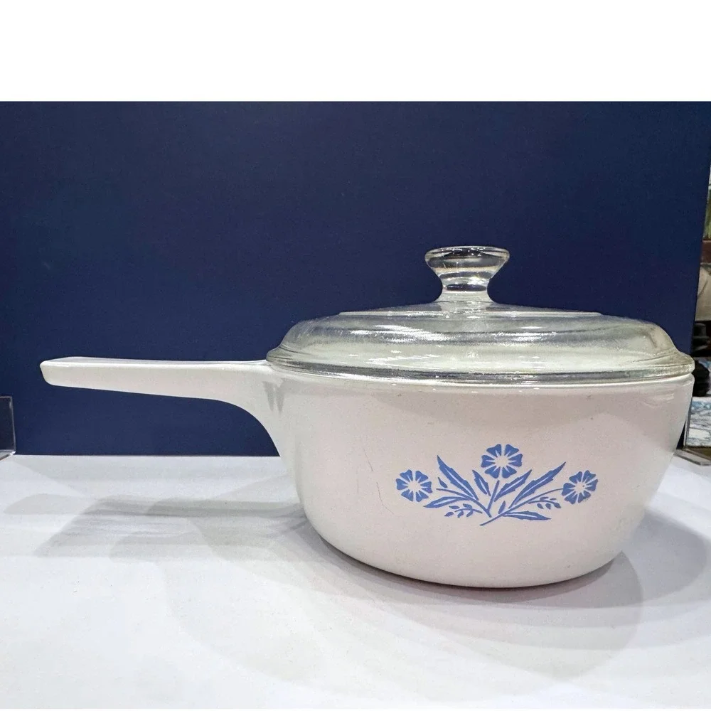 Vintage Corning Ware Blue Cornflower Saucepan Set P-81-B 1 Pint & P-82-B 1½ Pint
